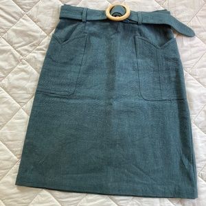 Roolee Dark Teal Skirt with Removable Belt